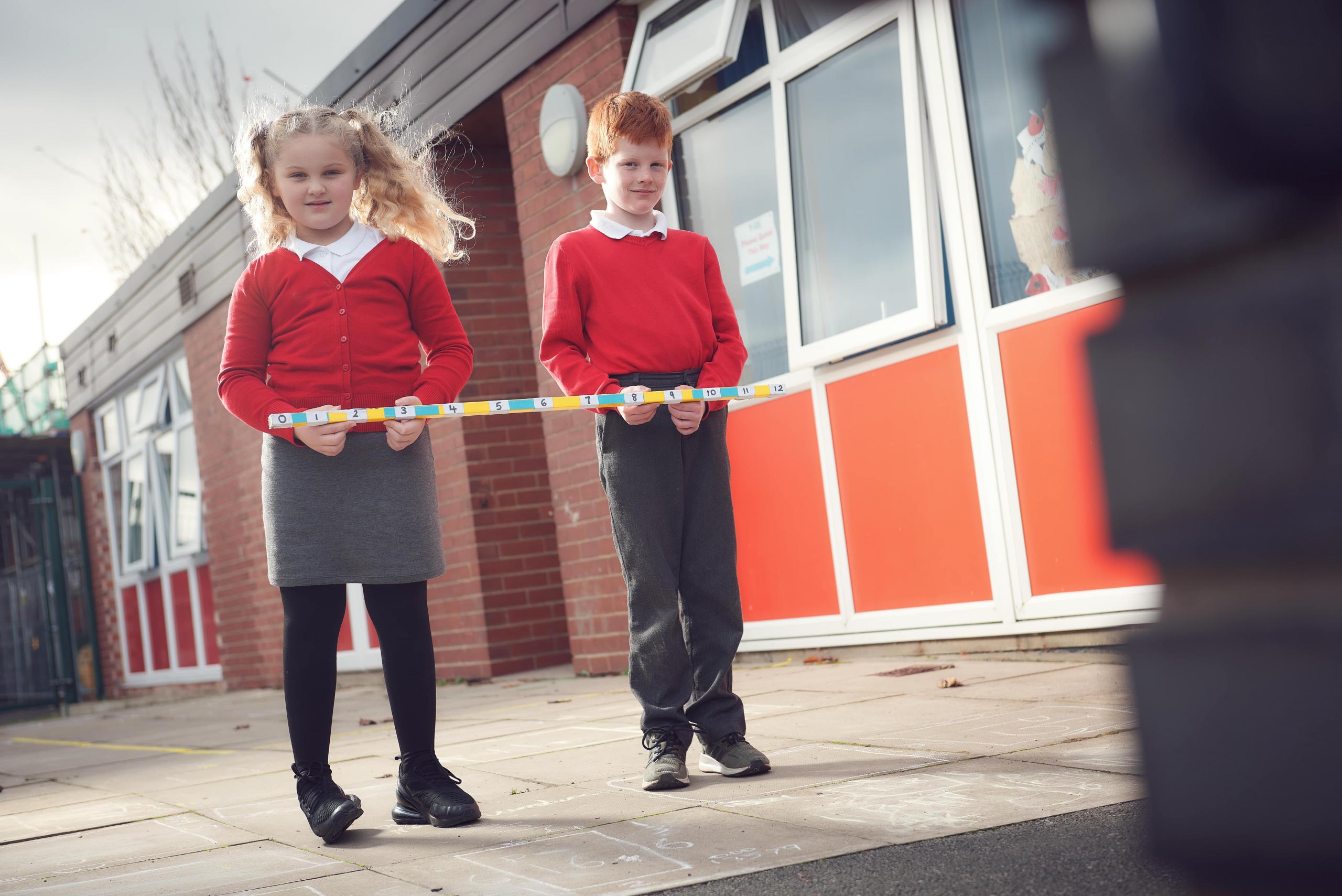 Half Acres pupils in playground